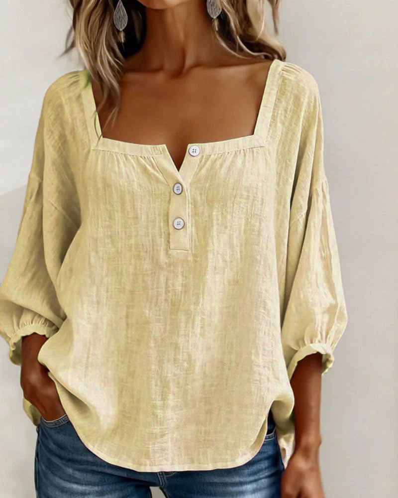 Dames top | Luchtige top met vierkante hals