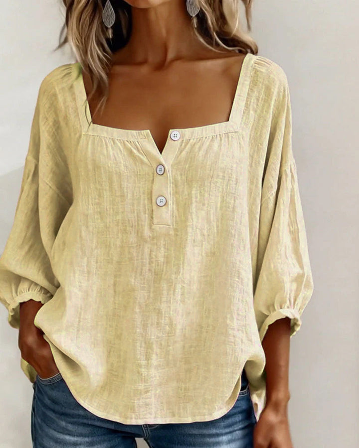 Dames top | Luchtige top met vierkante hals