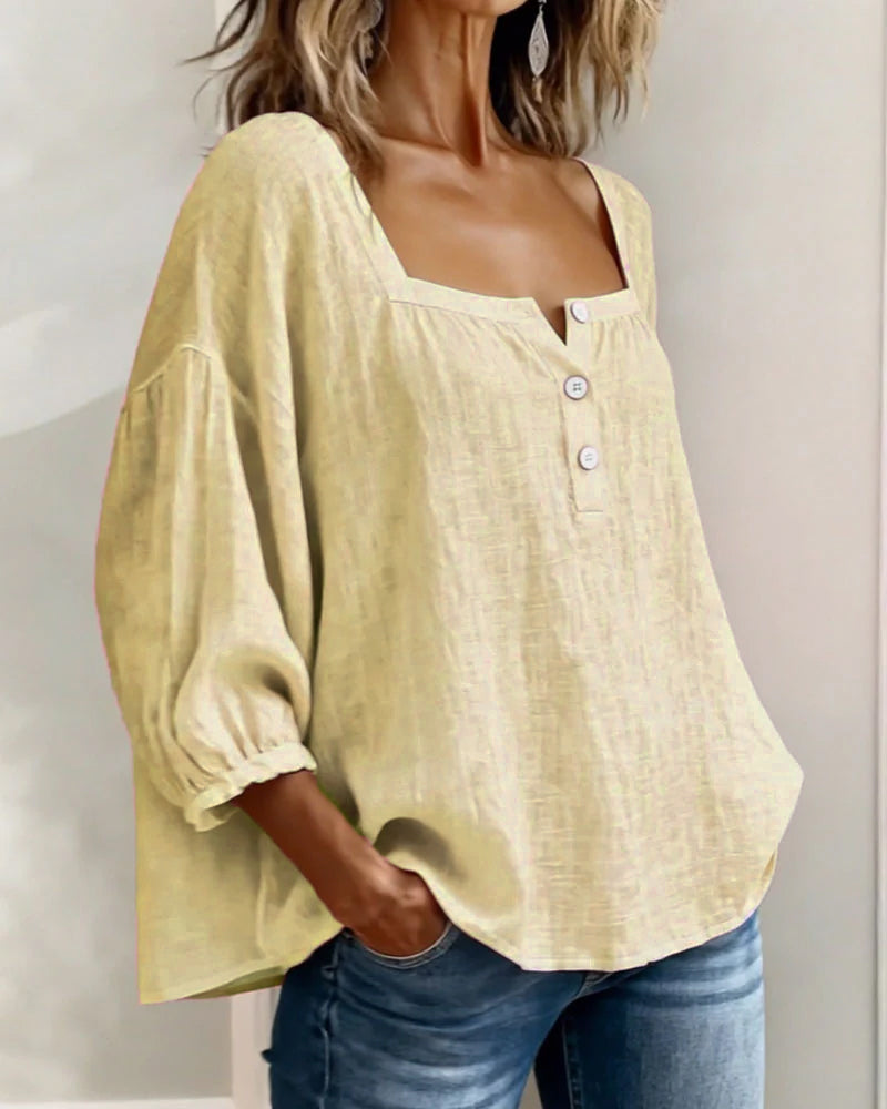 Dames top | Luchtige top met vierkante hals