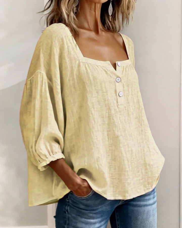 Dames top | Luchtige top met vierkante hals