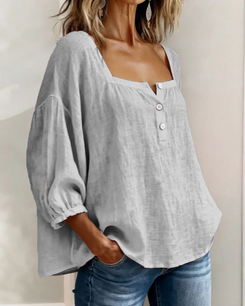 Dames top | Luchtige top met vierkante hals