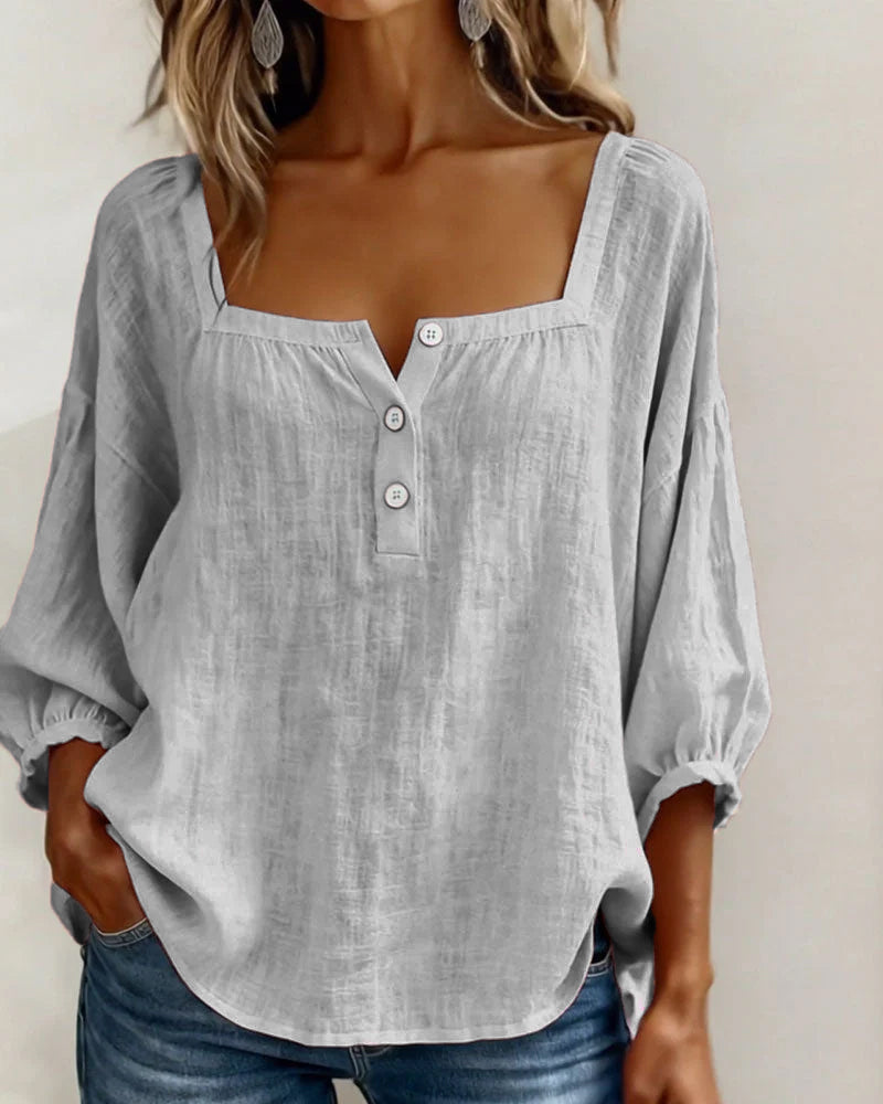 Dames top | Luchtige top met vierkante hals