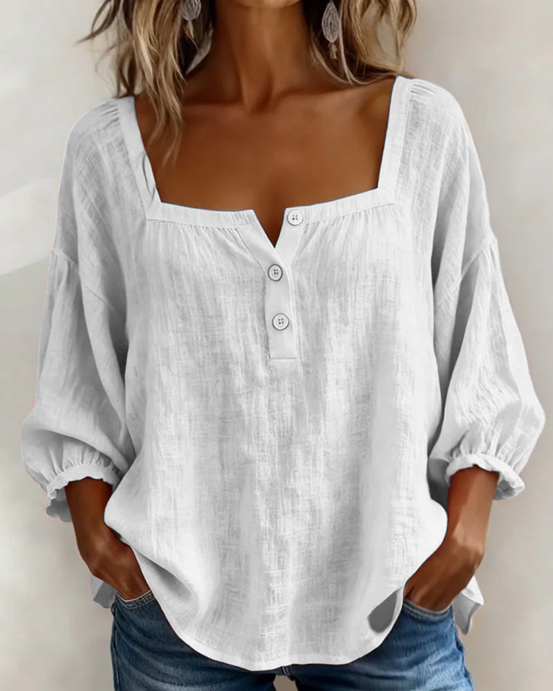Dames top | Luchtige top met vierkante hals