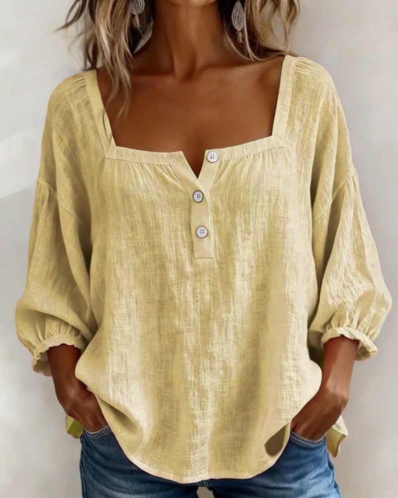 Dames top | Luchtige top met vierkante hals