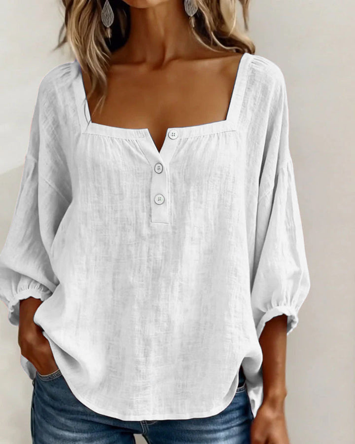 Dames top | Luchtige top met vierkante hals