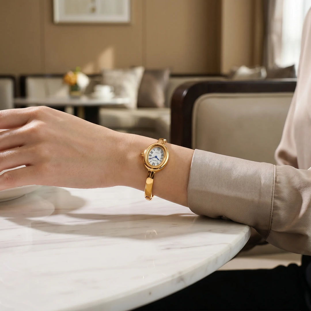 Dameshorloge | Elegante armbandhorloge met ovale wijzerplaat