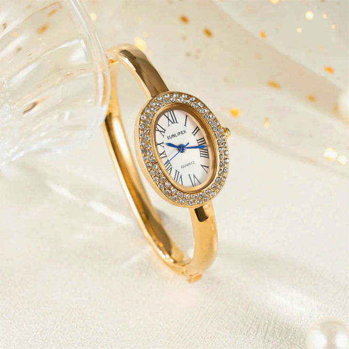 Dameshorloge | Elegante armbandhorloge met ovale wijzerplaat