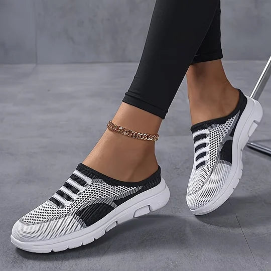 Damesschoenen | Mesh slip-on sneakers met comfortzool