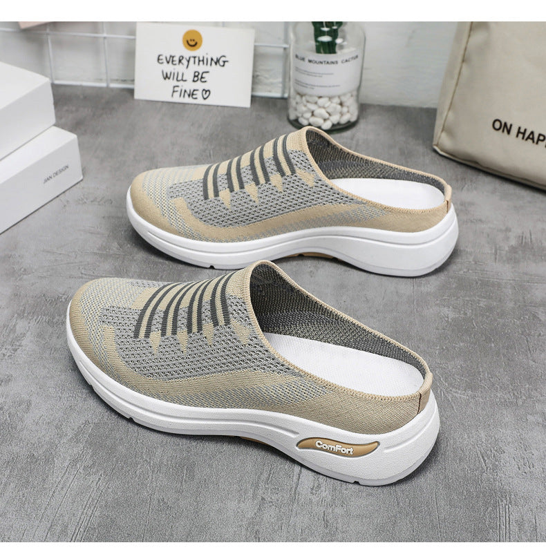 Damesschoenen | Mesh slip-on sneakers met comfortzool