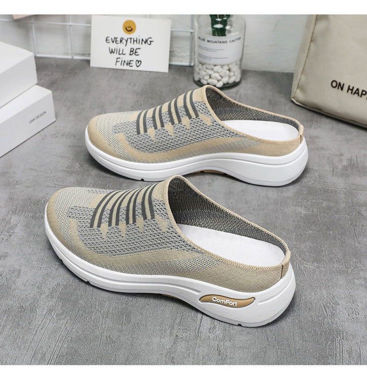 Damesschoenen | Mesh slip-on sneakers met comfortzool
