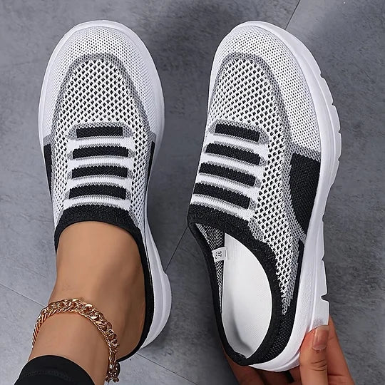 Damesschoenen | Mesh slip-on sneakers met comfortzool