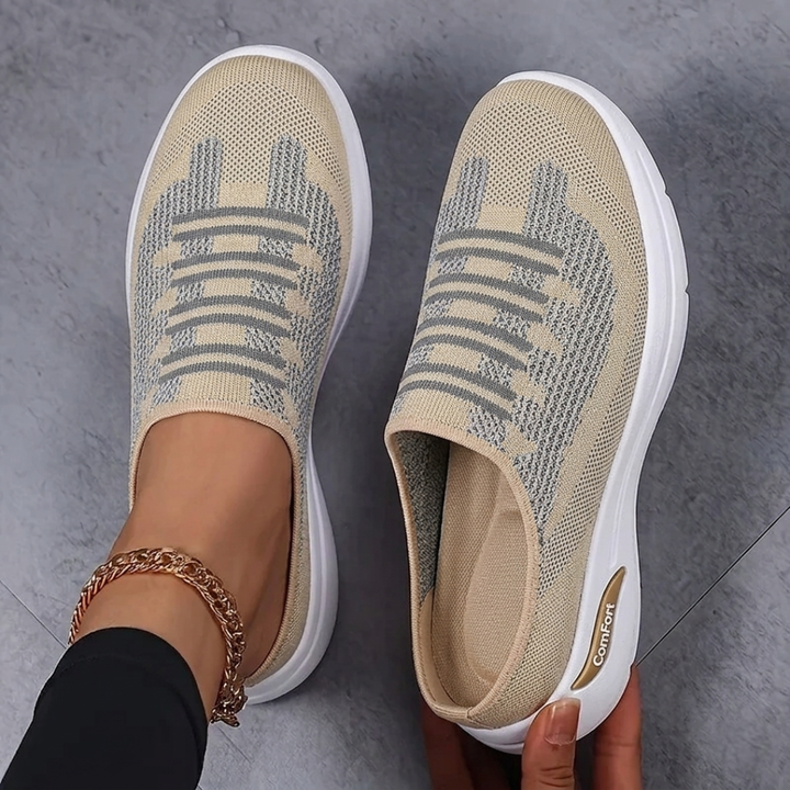 Damesschoenen | Mesh slip-on sneakers met comfortzool