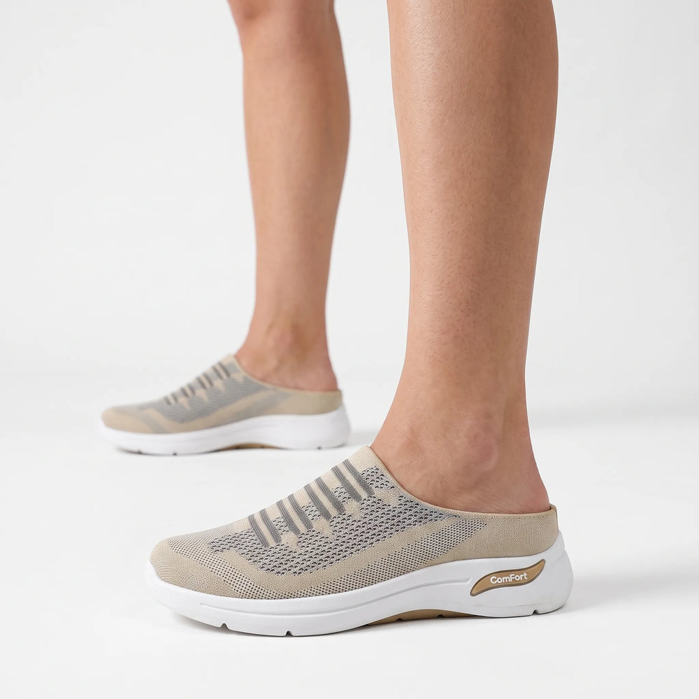 Damesschoenen | Mesh slip-on sneakers met comfortzool