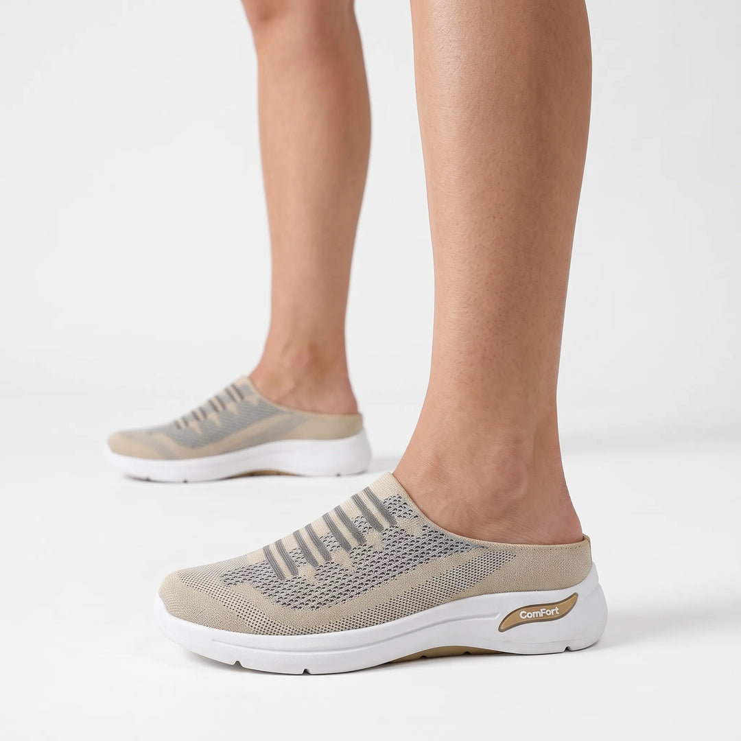 Damesschoenen | Mesh slip-on sneakers met comfortzool