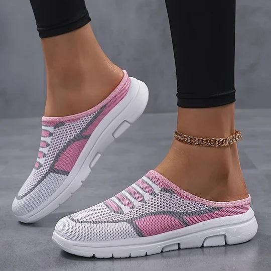 Damesschoenen | Mesh slip-on sneakers met comfortzool