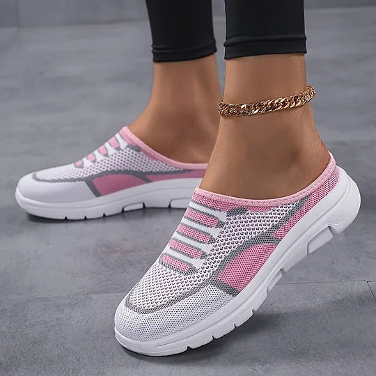 Damesschoenen | Mesh slip-on sneakers met comfortzool