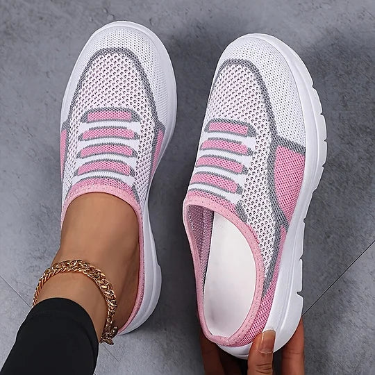 Damesschoenen | Mesh slip-on sneakers met comfortzool