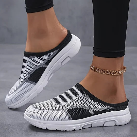 Damesschoenen | Mesh slip-on sneakers met comfortzool