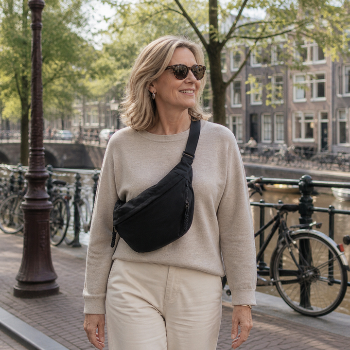 Damestas | Schoudertas met ritsvakken