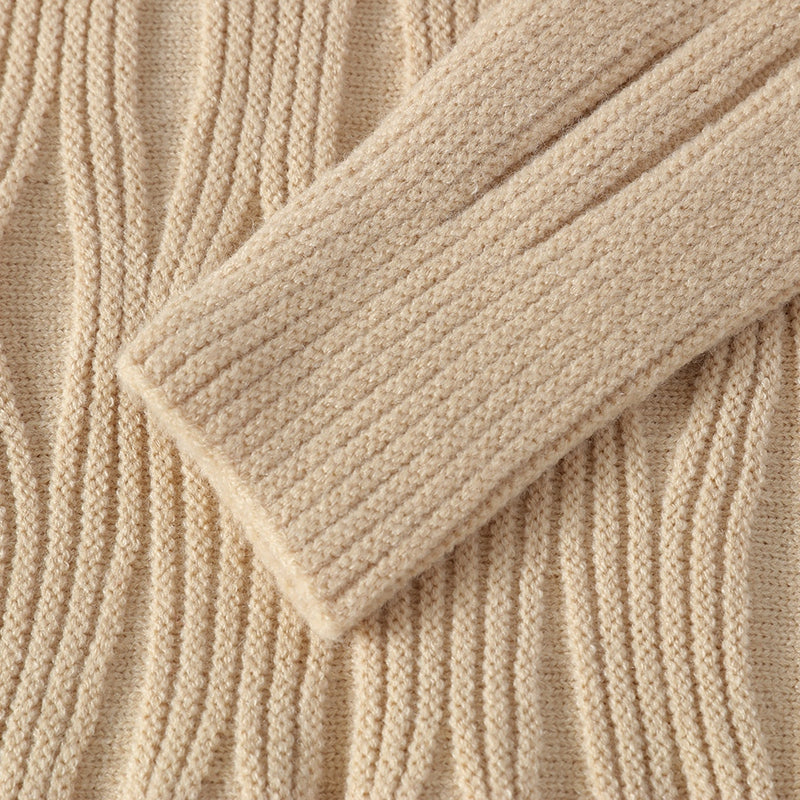 WaveKnit | Heren chunky trui met golvend ribpatroon
