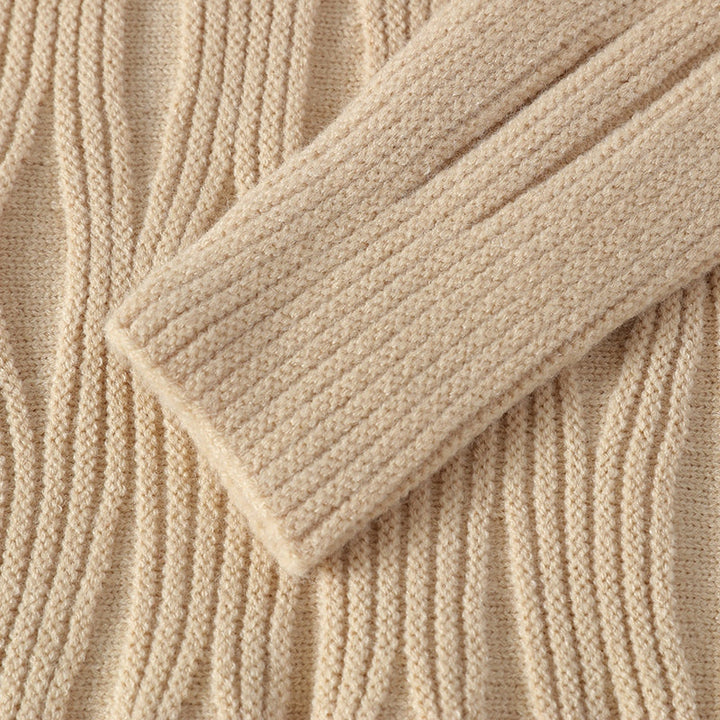 WaveKnit | Heren chunky trui met golvend ribpatroon