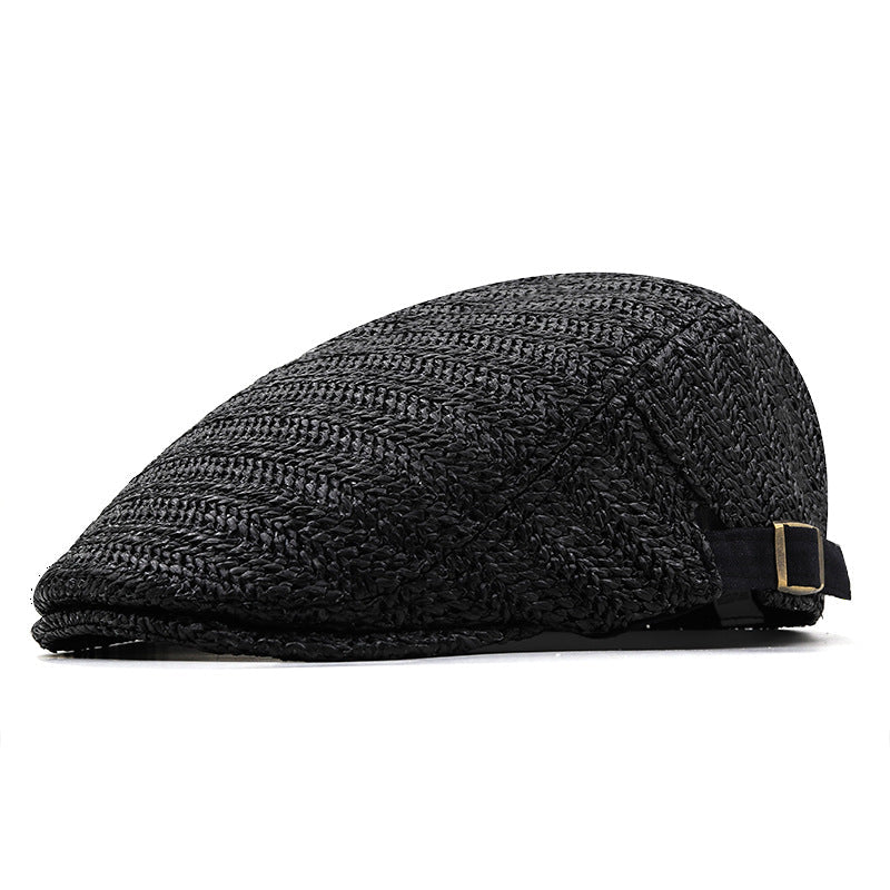 Flat cap heren | Geweven zomerpet met verstelbare band