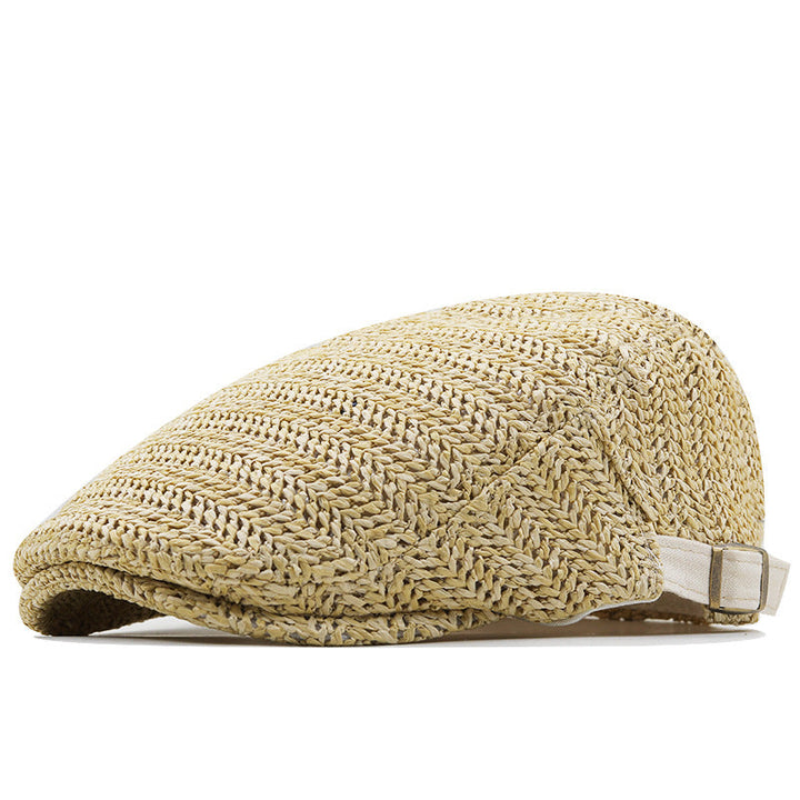 Flat cap heren | Geweven zomerpet met verstelbare band