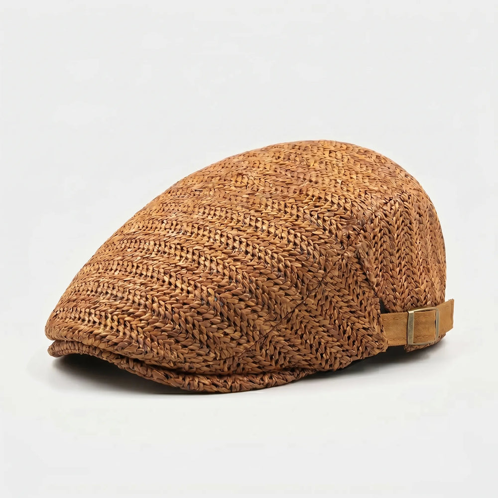 Flat cap heren | Geweven zomerpet met verstelbare band