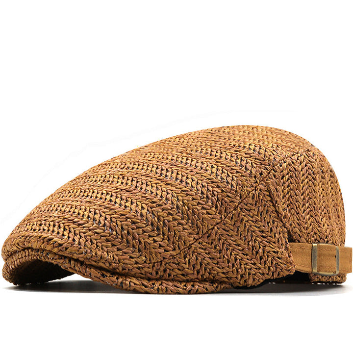 Flat cap heren | Geweven zomerpet met verstelbare band