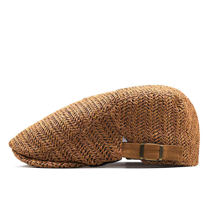 Flat cap heren | Geweven zomerpet met verstelbare band