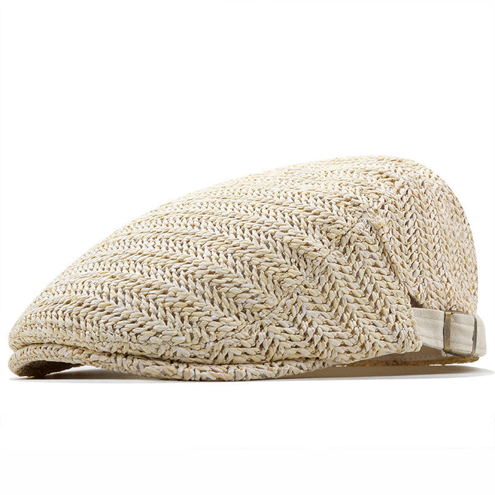 Flat cap heren | Geweven zomerpet met verstelbare band