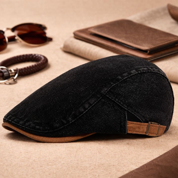 Flat cap heren | Retro denim pet