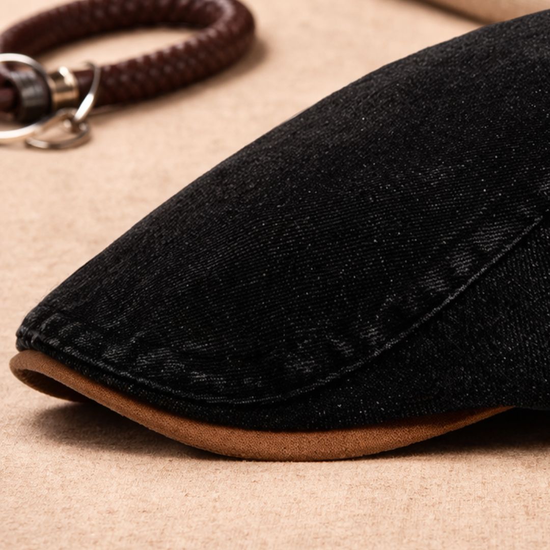 Flat cap heren | Retro denim pet