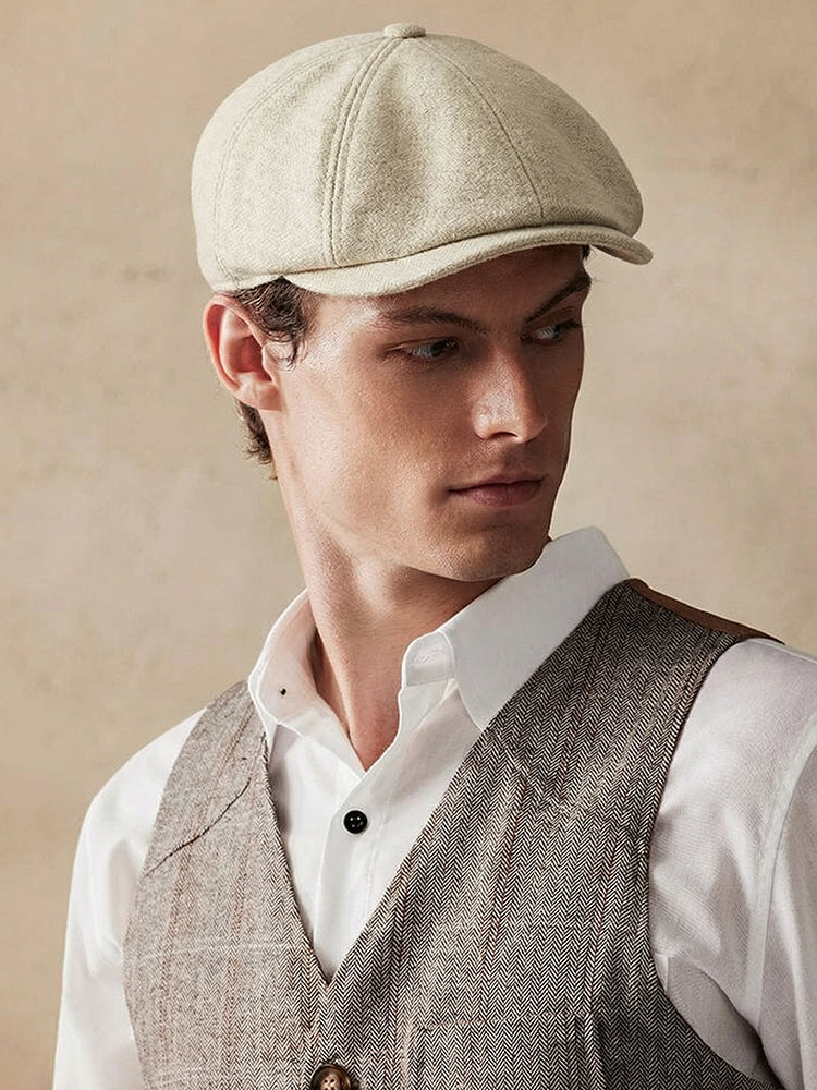 Flat cap voor heren | Newsboy-klep in katoen