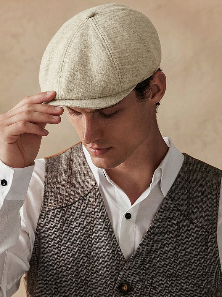 Flat cap voor heren | Newsboy-klep in katoen