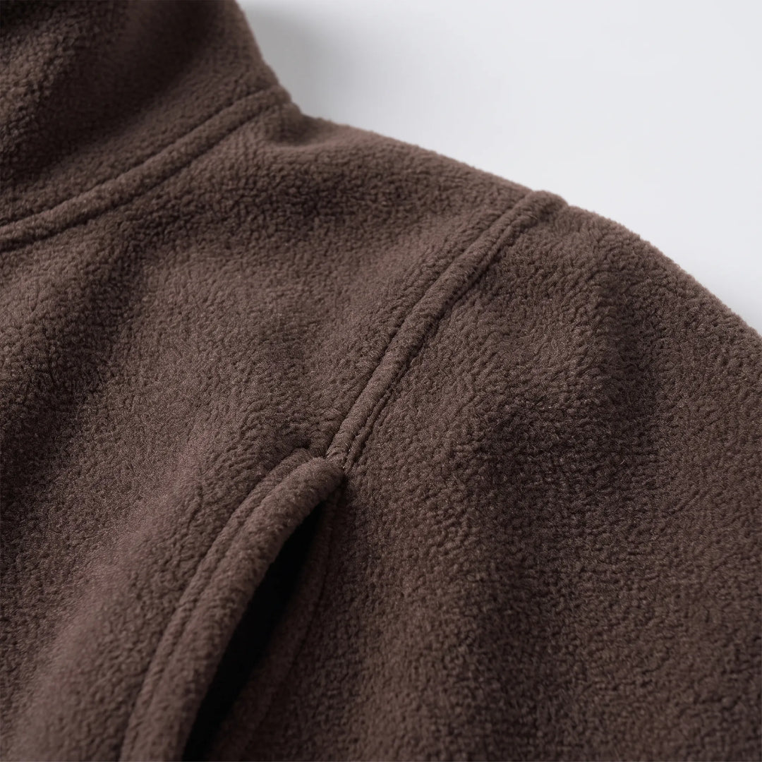 Fleece jas dames | Cropped model met hoge kraag en trekkoord