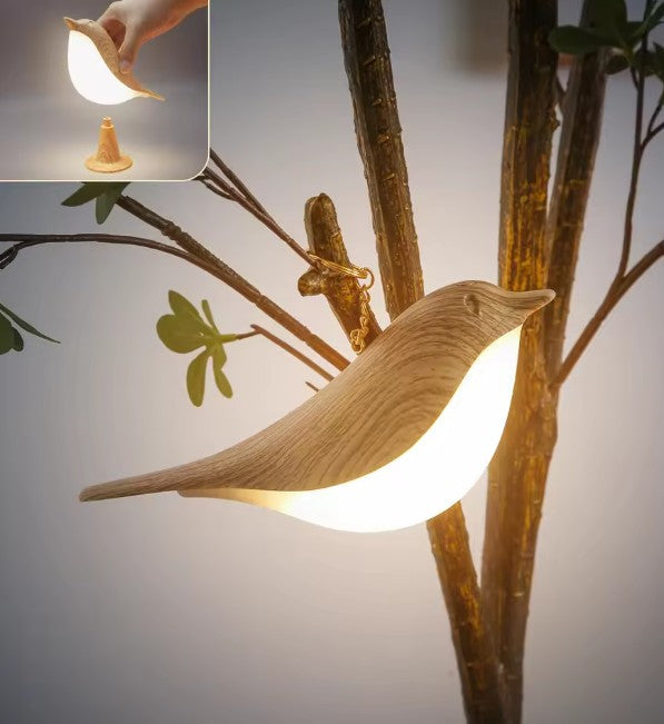 Vogelvormige houten tafellamp – sfeervolle decoratieve nachtlamp