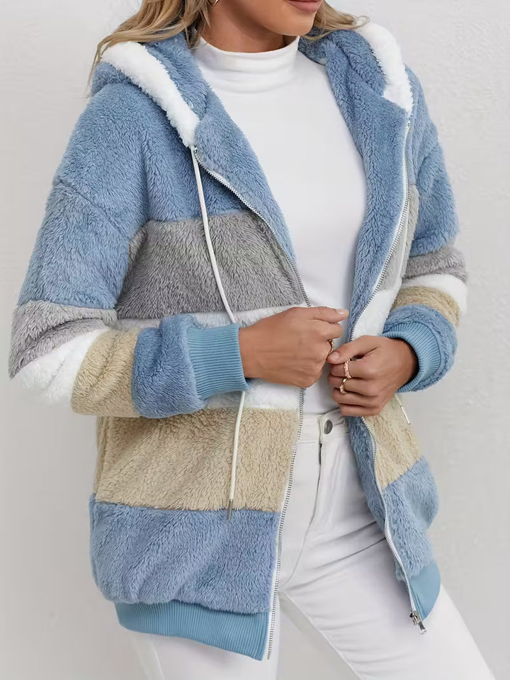 Warme dames fluffy vest | Teddy trui met rits