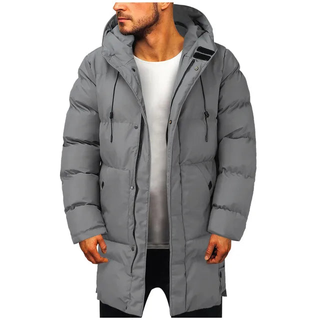 Heren parka winterjas | Warme lange jas met capuchon voor kou en sneeuw