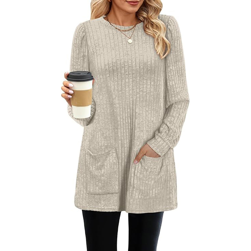 Warme dames sweater jurk met zakken | Herfst & winter