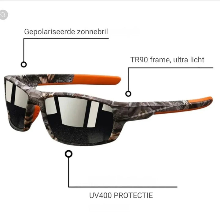 GripShade | Camouflage cap met brilhouder met GRATIS zonnebril