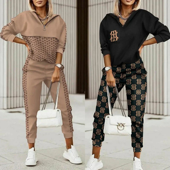 Patroon Joggingpak | Twee-delig damespak met abstract patroon