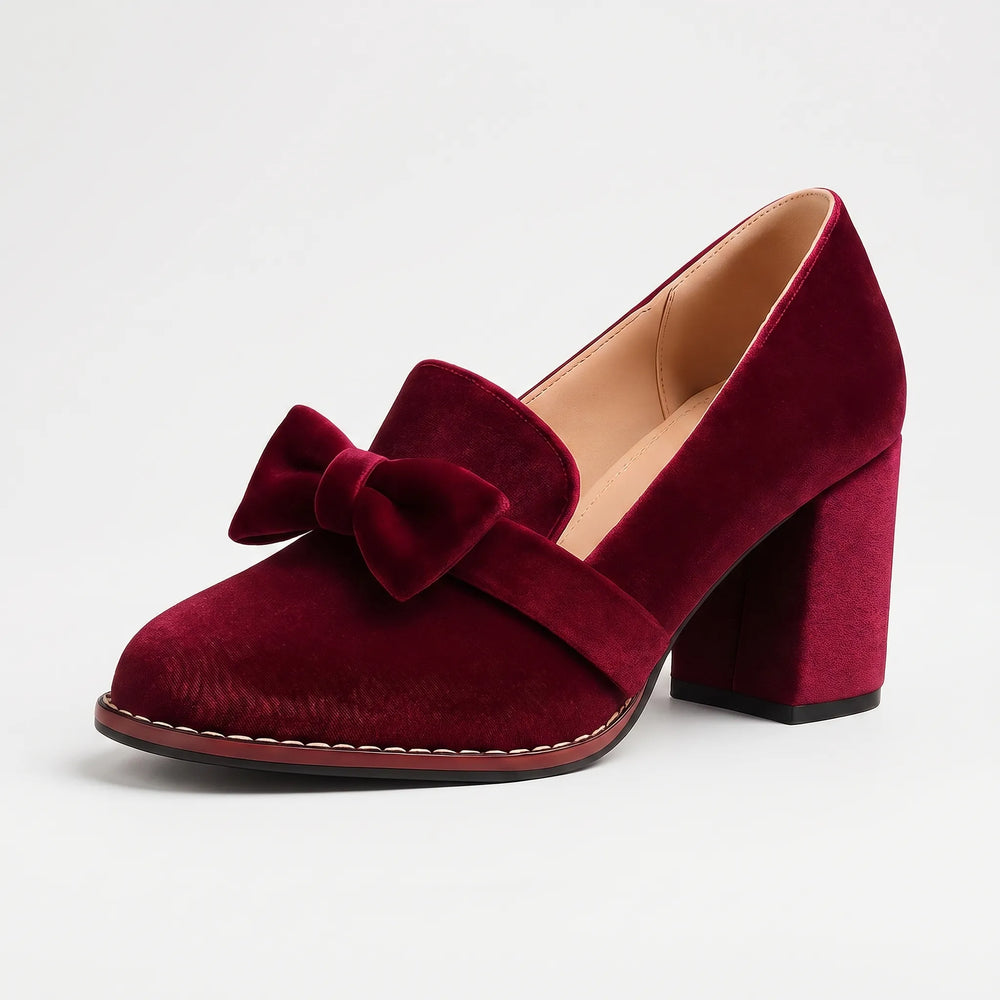 Hakken dames | Velvet pumps met puntneus