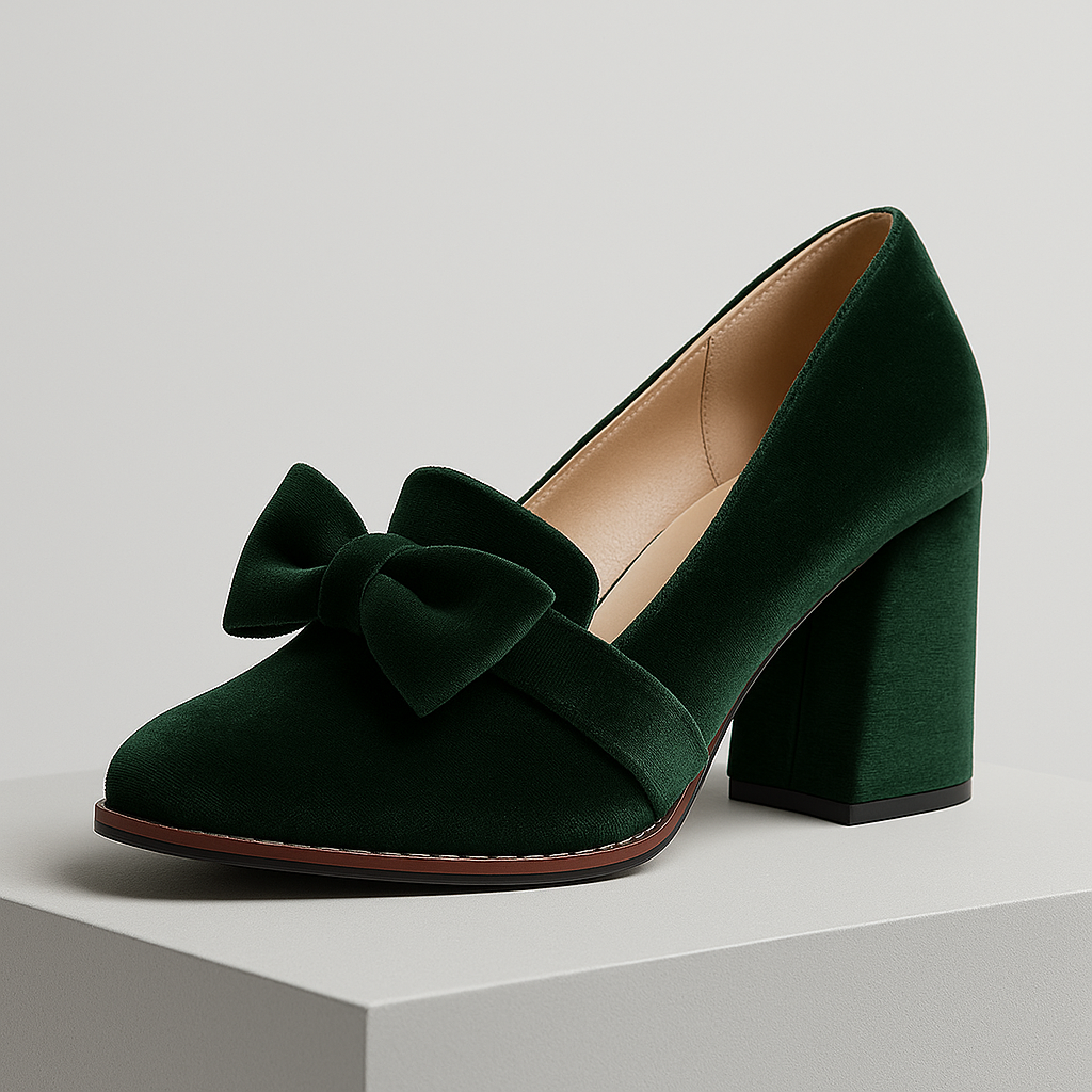 Hakken dames | Velvet pumps met puntneus