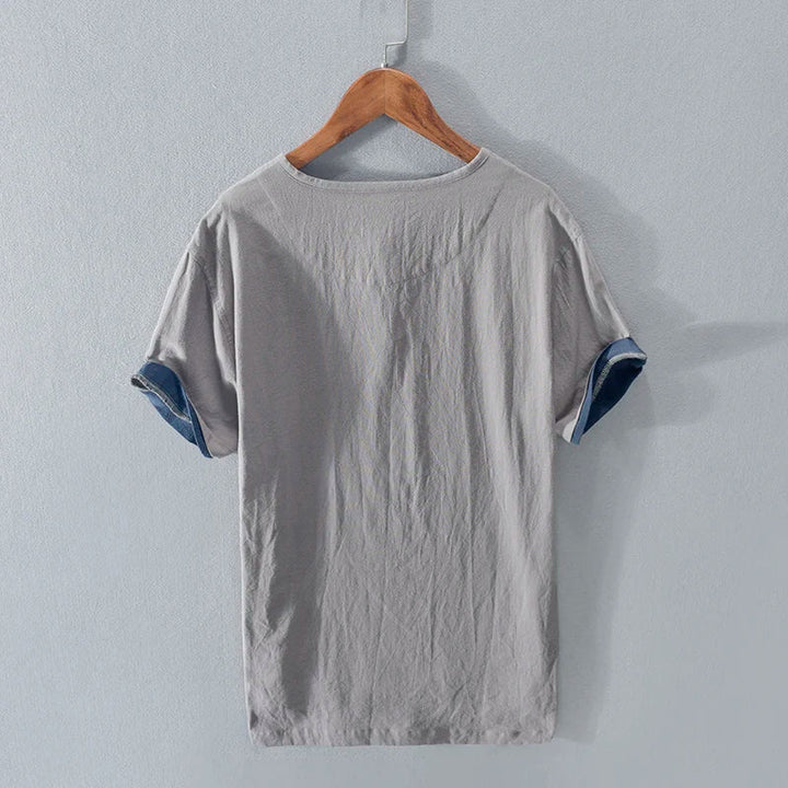 ToshiroShirt | Katoen-linnen overhemd met korte mouwen
