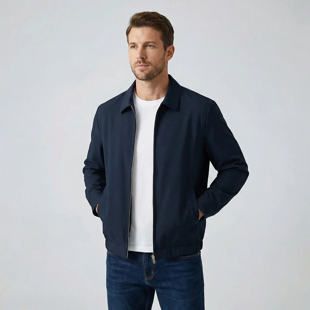 Heren bomberjas | Lichte tussenjas met rits en minimalistisch design