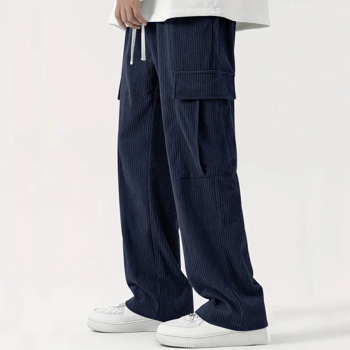Heren broek | Ribstof broek met rechte pijpen