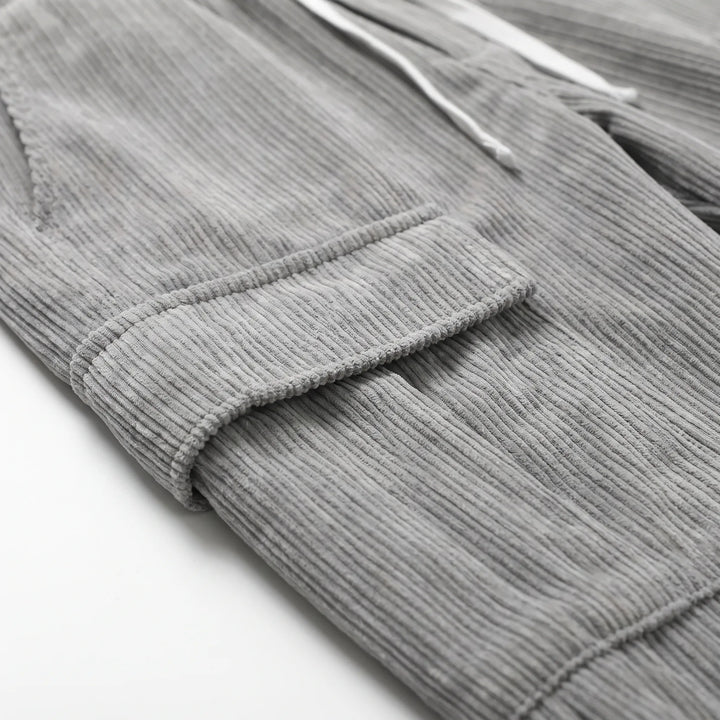 Heren broek | Ribstof broek met rechte pijpen