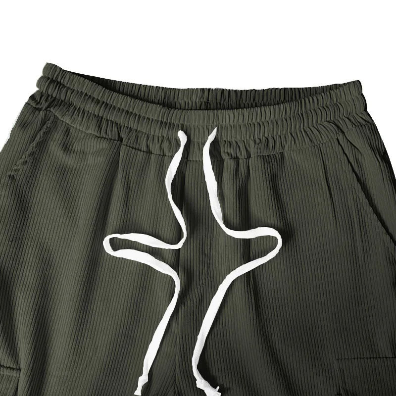 Heren broek | Ribstof broek met rechte pijpen