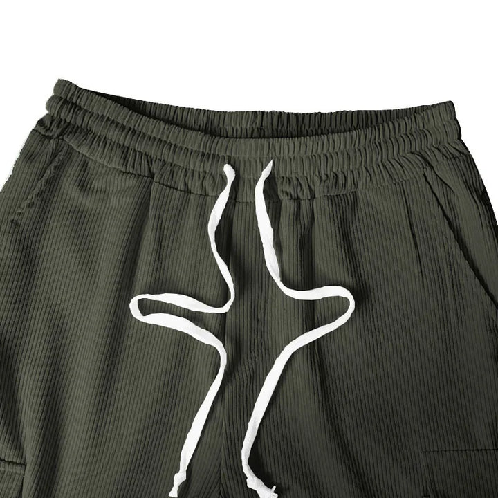 Heren broek | Ribstof broek met rechte pijpen